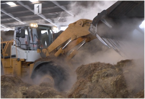 Preparation of mushroom compost at the composting plant (Monaghan)